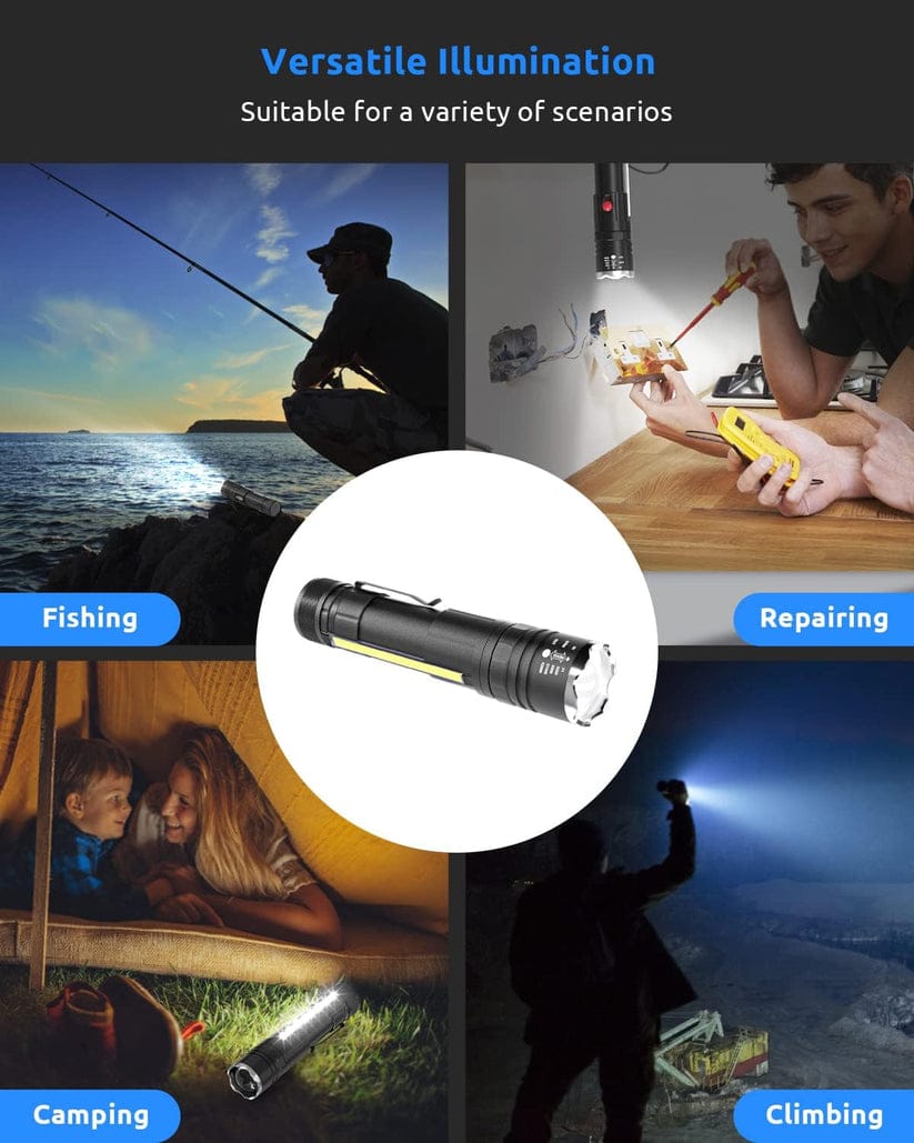 P50 super light rechargeable flashlight - Super bright Led Light - zoomable Rechargeable torch 3 mode