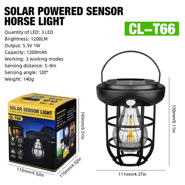 Solar Wall Lights Outdoor,Solar Camping Lights with 3 Lighting Modes &amp; Motion Sensor, Waterproof LED Solar Camping Lantern Lamp