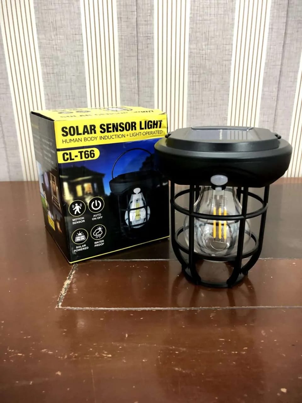 Solar Wall Lights Outdoor,Solar Camping Lights with 3 Lighting Modes &amp; Motion Sensor, Waterproof LED Solar Camping Lantern Lamp