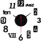 DIY Wall Clock - 3D Wooden wall clock Decor,Wall Sticker Clock Home Decor
