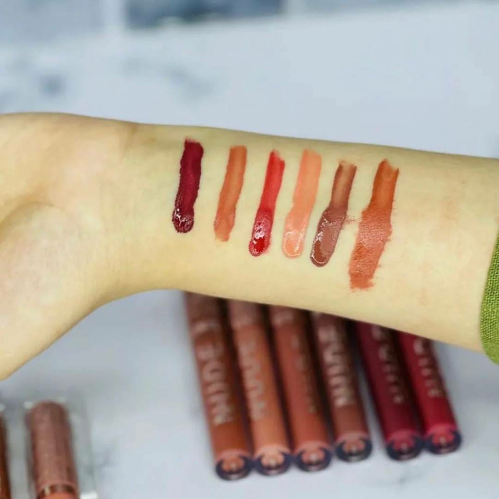 Pack Of 6 Nude High Pigment Matte Lipgloss Soft &amp; Matte Texture Hydrating Lipgloss (Random Color)
