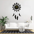 Wall Hanging Wall Clock, Wooden Feather Wall Hanging Home Decoration Dream Catcher