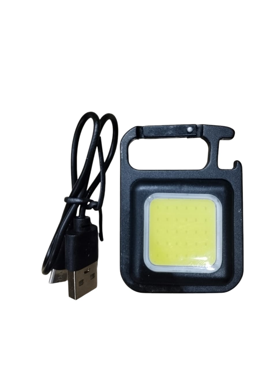 Rechargeable Key-Chain Mini Cob LED Flashlight | LED Flashlight Key-Chain With Bottle Opener ( Black Color )