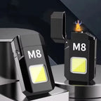 DH-001 COB Led Flashlight With Lighters Dual Arc Pulse Flameless Lighter Type C Rechargeable Lighter Work Light Mini Light Men's Gift | Dual Arc Pulse Flameless Lighter