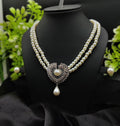 Imported Exquisite Double-Strand Pearl Necklace with Radiant Heart Pendant | Girls &amp; Women Fashion