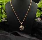 Imported Timeless Elegance Gold Pendant Necklace Set with Radiant Crystals | Girls &amp; Women Fashion