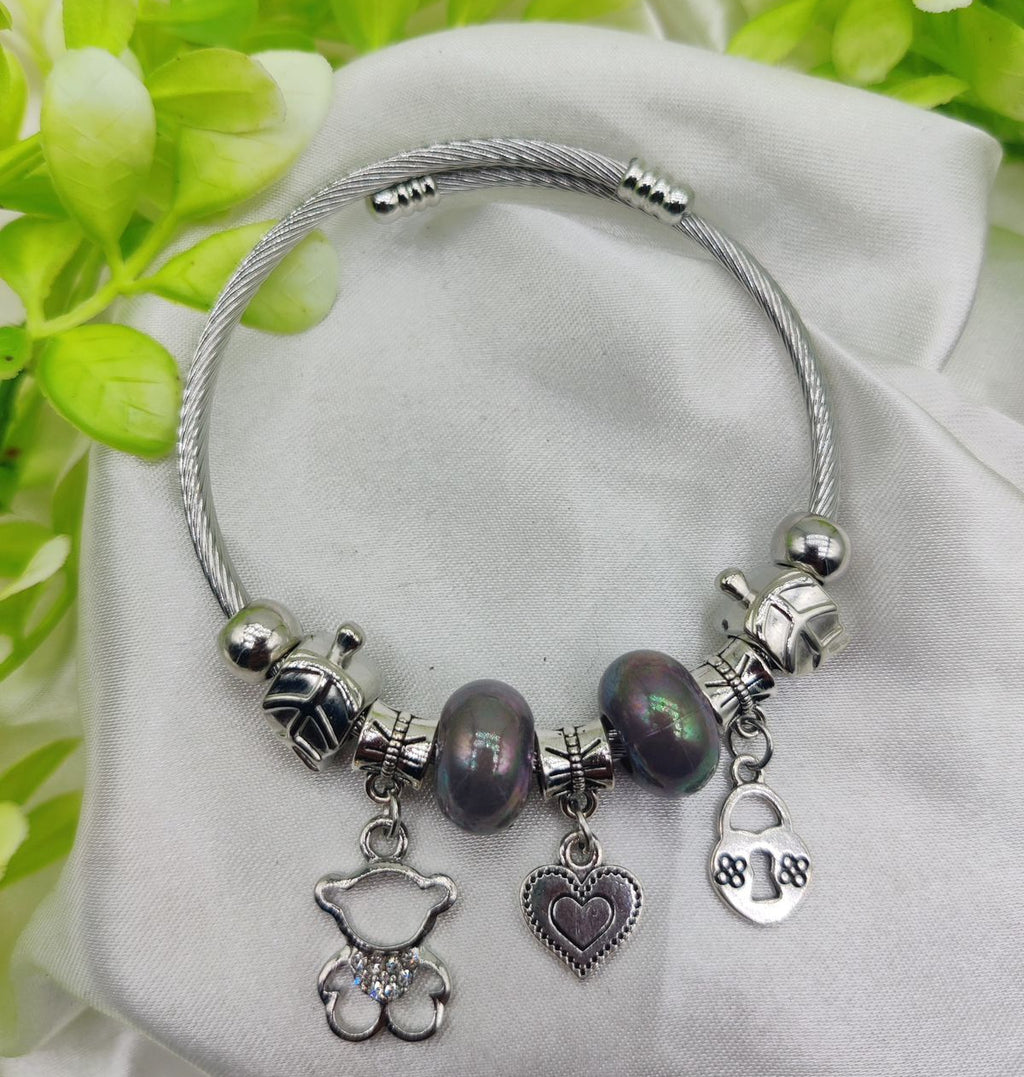 1 Piece Imported Pandora Charm Bracelet with Elegant Pearl Accents and Cute Charms | Best Quality Bracelet For Girls &amp; Women | Girls &amp; Women Jewellery