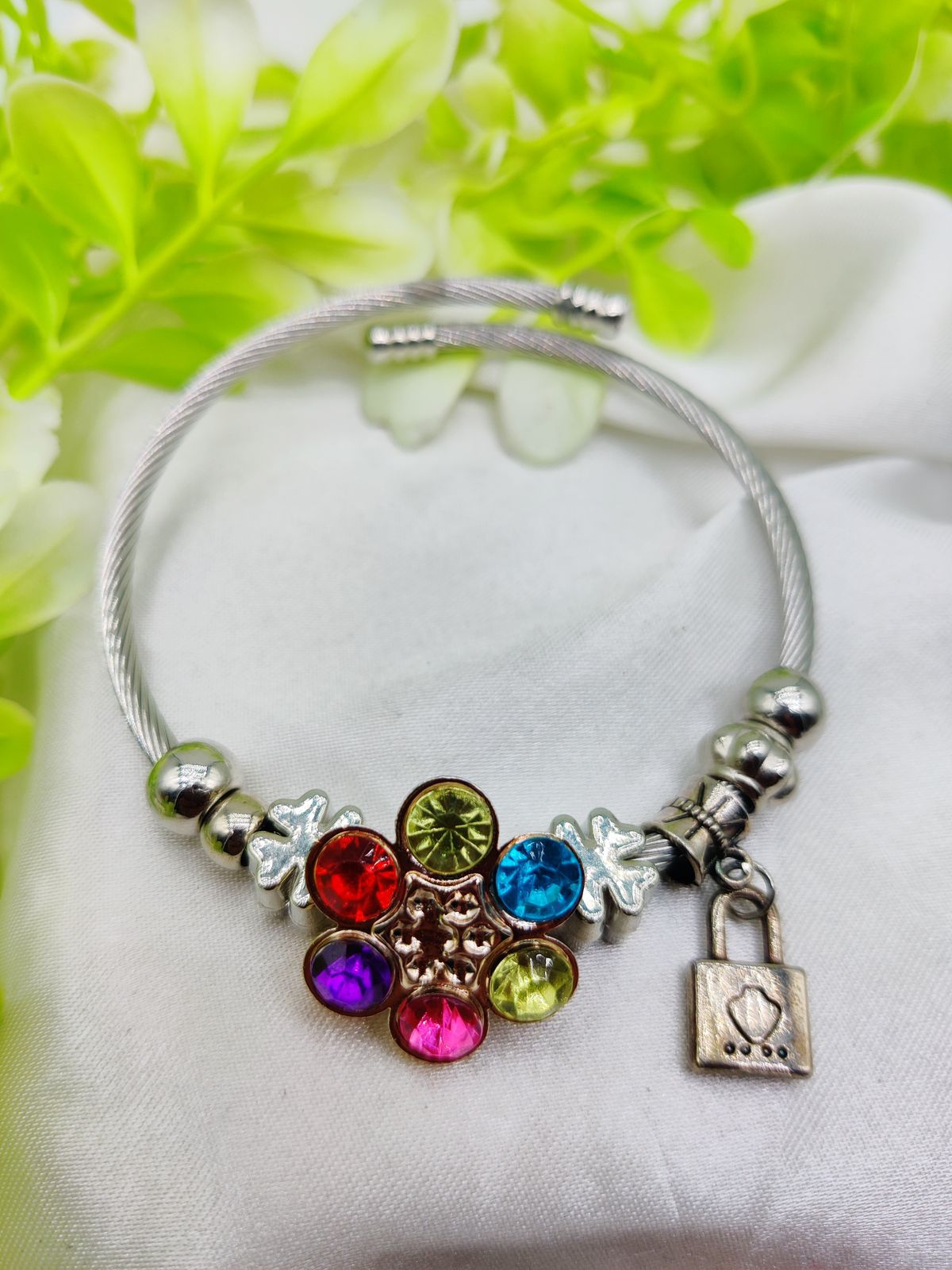 1 Piece Imported Elegant Multicolor Stone Charm Pandora Bracelet | Best Quality Bracelet For Girls &amp; Women