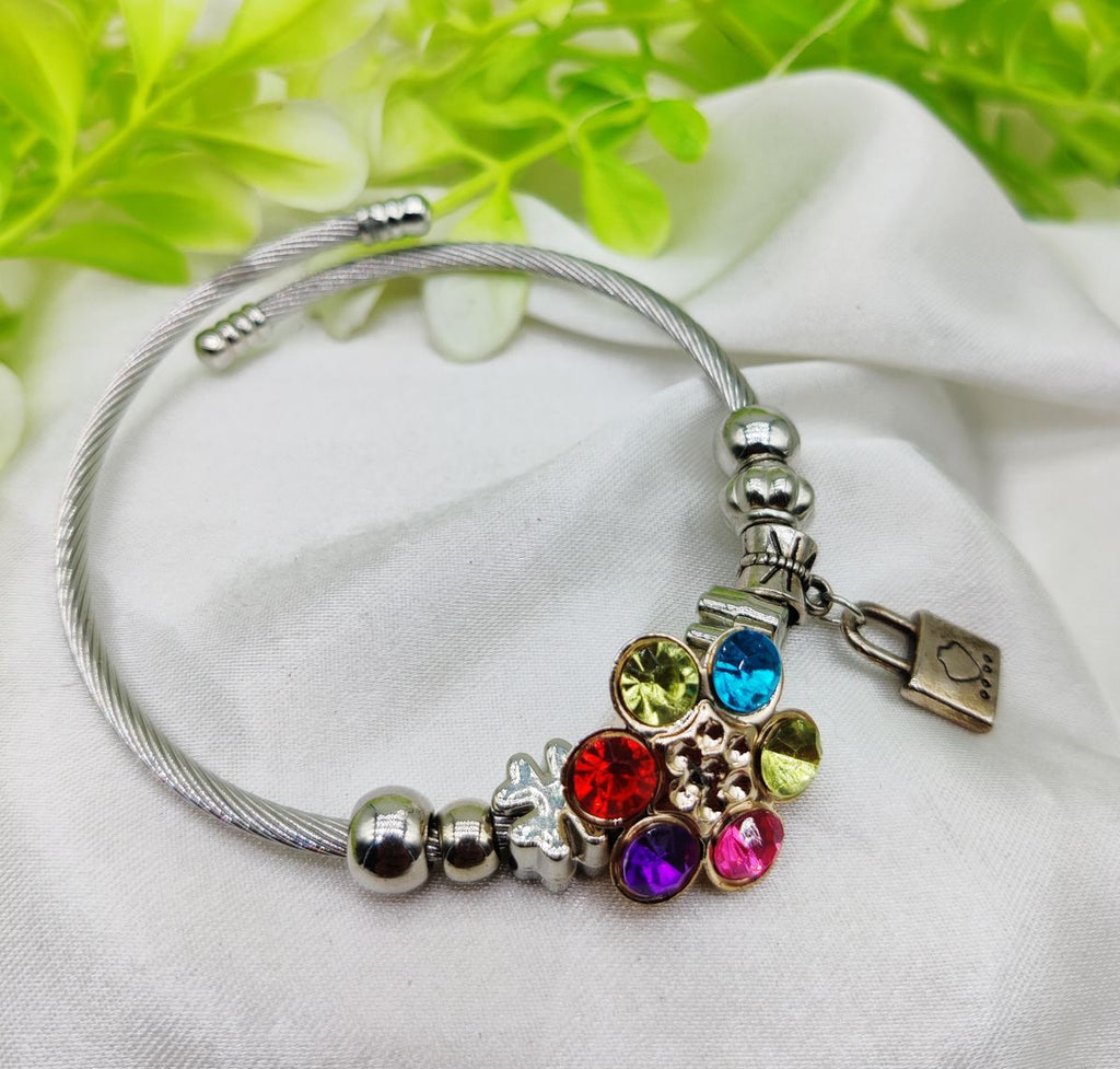 1 Piece Imported Elegant Multicolor Stone Charm Pandora Bracelet | Best Quality Bracelet For Girls &amp; Women