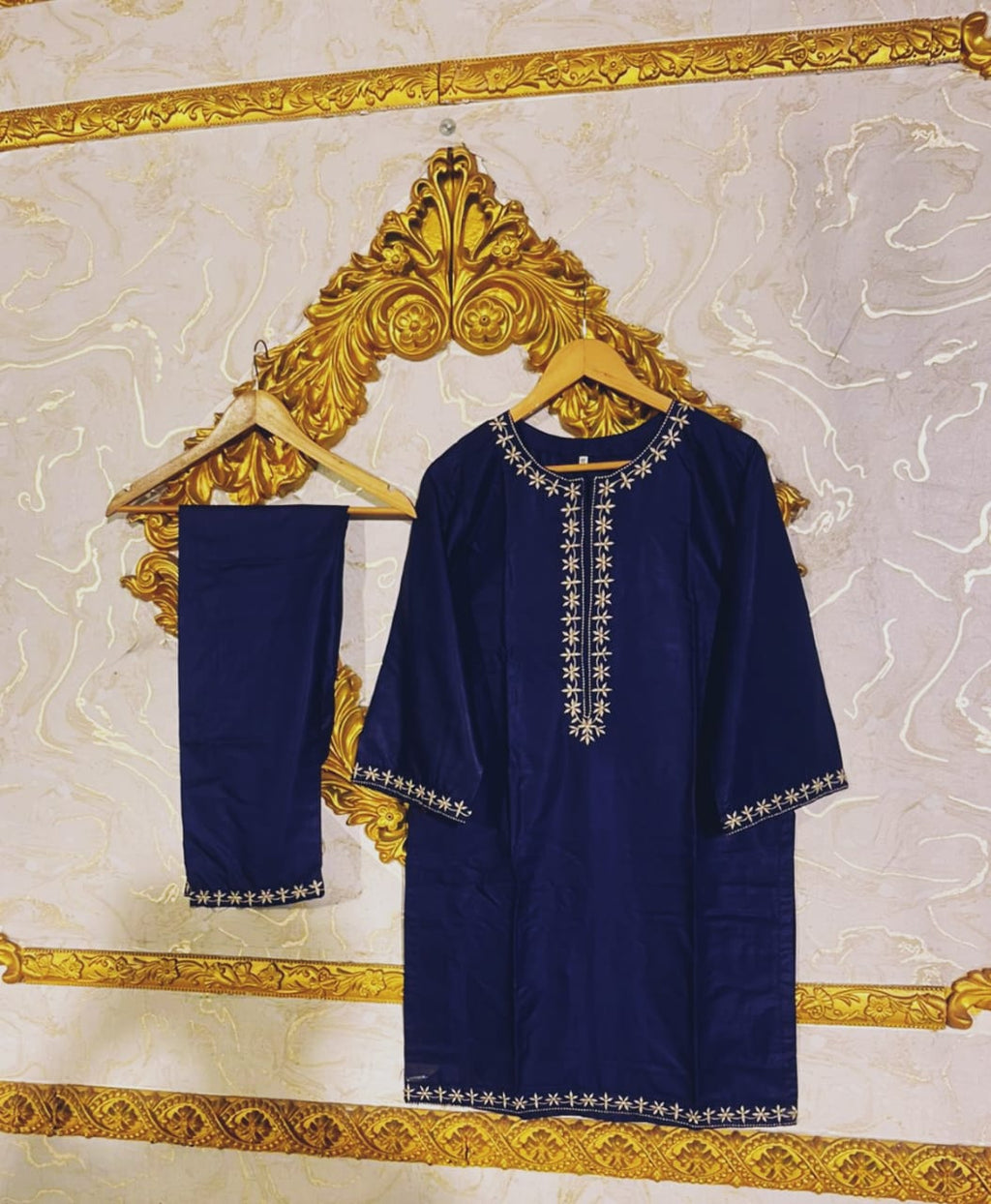 2pcs Stitched Suits 2 Pcs Elegant Women's Stitched Embroidered Linen Shirt And Trouser