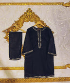 2pcs Stitched Suits 2 Pcs Elegant Women's Stitched Embroidered Linen Shirt And Trouser