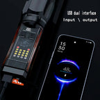 X-46 Multifunctional Flashlight – Telescopic Zoom, Type-C Charging, Power Bank &amp; Multiple Light Modes