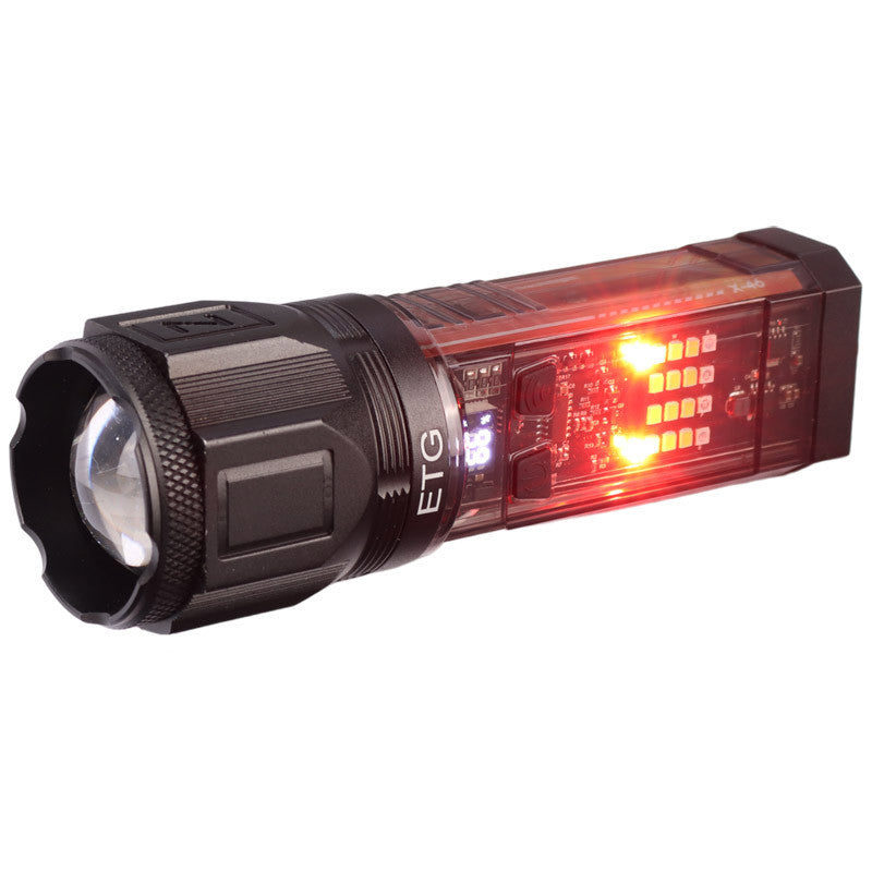 X-46 Multifunctional Flashlight – Telescopic Zoom, Type-C Charging, Power Bank &amp; Multiple Light Modes