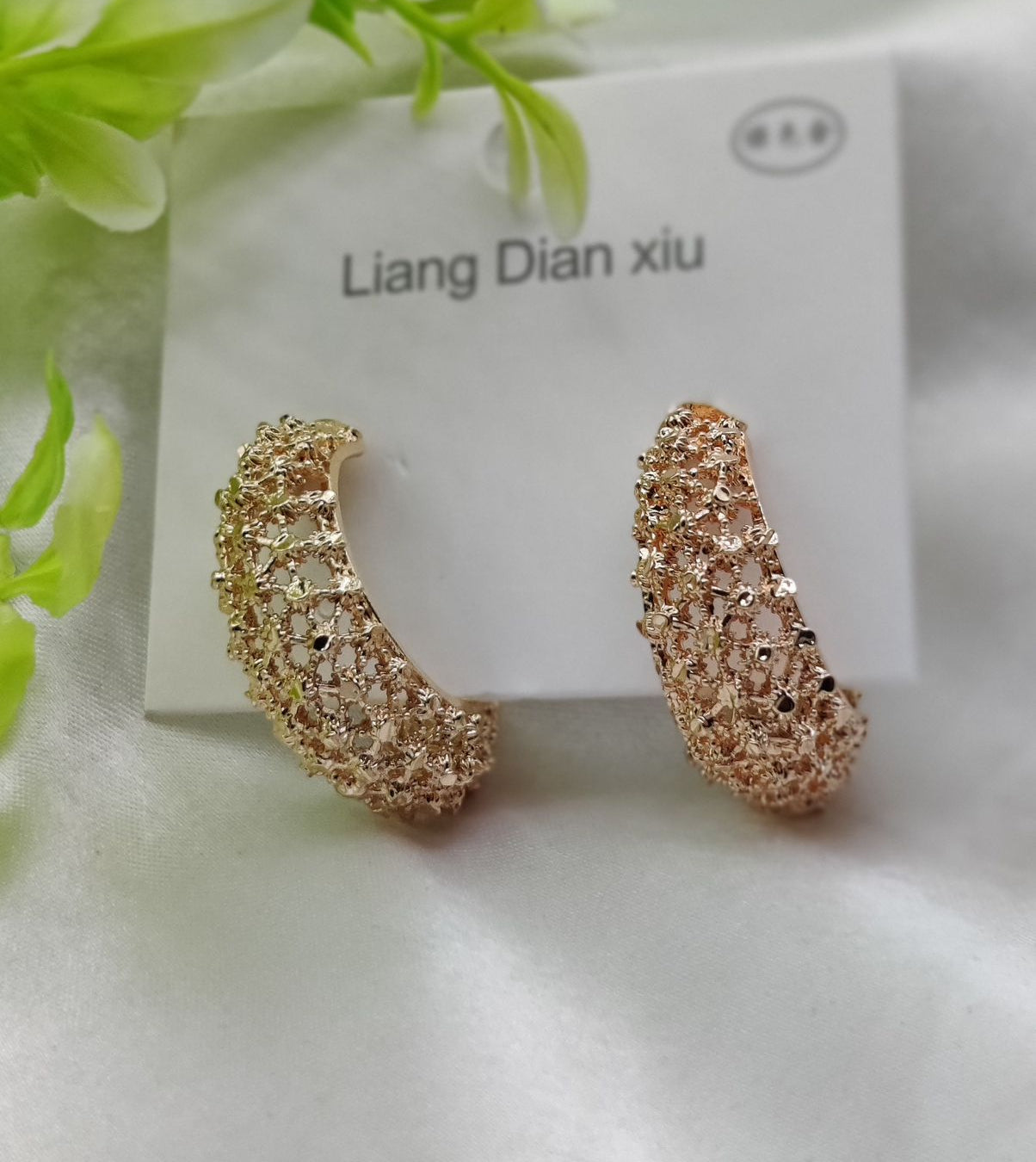 Imported Elegant Textured Hoop Earrings – Dazzling Gold Finish Earrings - Luxurious Gold Finish | Best Quality Artificial Earrings For Girls &amp; Women