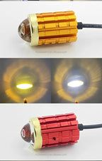 New Mini Driving Fog Light for All Motorcycle, Cars, Jeep 4 Functions White,Yellow,,Combo And Flasher Lens Projectors Auxiliary Light(Random Color)