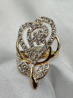 1 Piece Imported Sparkling Floral Elegance Adjustable Ring | Elegant Design Adjustable Ring For Girls &amp; Women