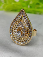 1 Piece Import Radiant Teardrop Crystal Embellished Ring | Best Quality Adjustable Ring For Girls &amp; Women | Ring For Every Occasion