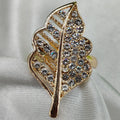 1 Piece Imported Elegant Crystal-Studded Leaf Ring | Best Quality Ring For Girls &amp; Women | Adjustable Ring | Elegant Design Ring For Every Occasion 