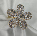 1 Piece Imported Sparkling Floral Crystal Ring – Radiant Elegance in Every Petal! | Luxurious Design Ring | Adjustable Ring | Ring For Girls &amp; Women