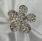 1 Piece Imported Sparkling Floral Crystal Ring – Radiant Elegance in Every Petal! | Luxurious Design Ring | Adjustable Ring | Ring For Girls &amp; Women