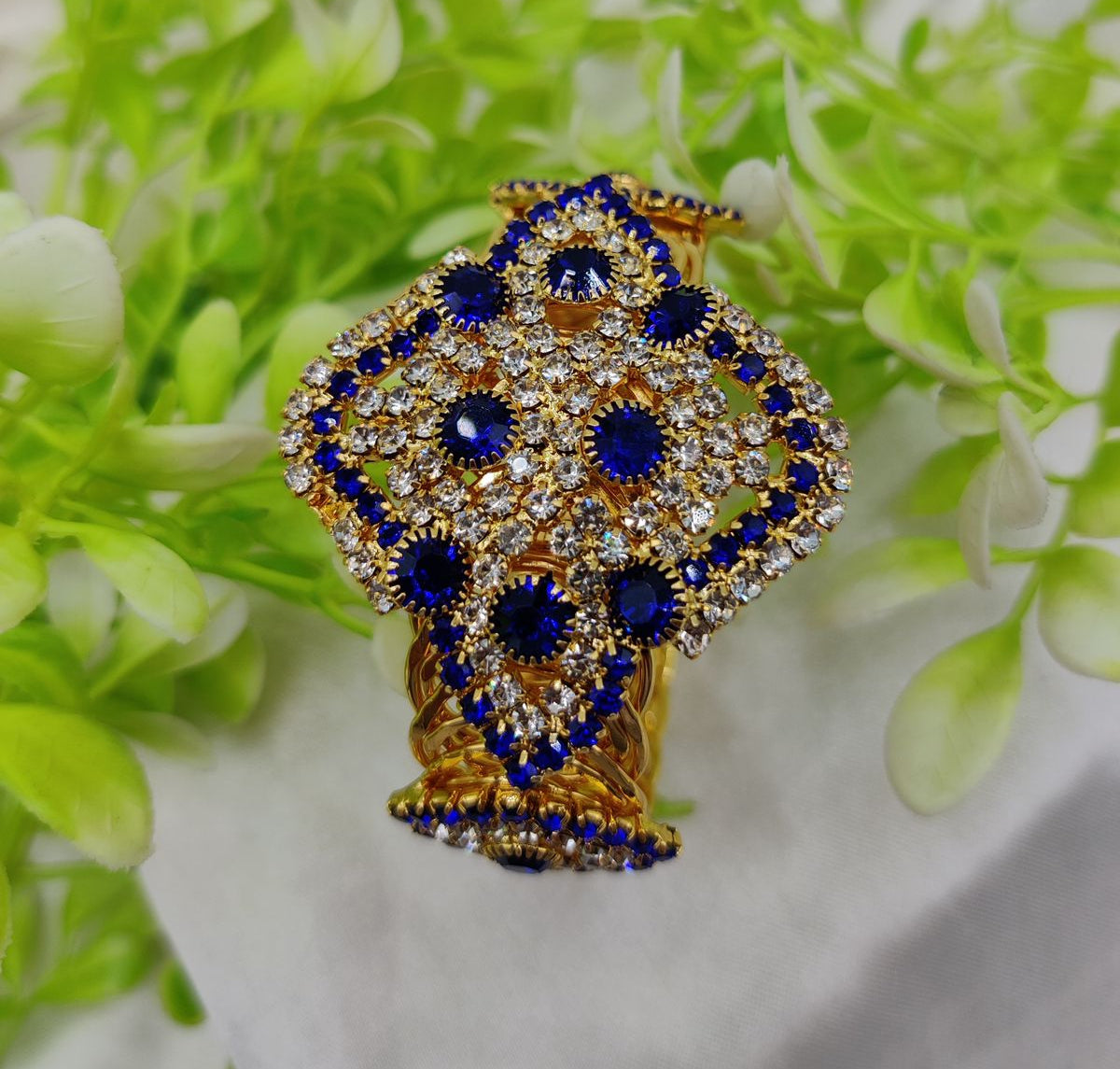 Imported Royal Elegance Sapphire Bracelet – Regal Design Golden Bracelet – Best Quality Artificial Bracelet For Girls &amp; Women | Bracelet For Every Occasion - Random Color