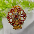 Imported Golden Lace Crystal Bracelet | Royal Ruby Elegance Bracelet | Royal Sapphire Glam Bracelet - Adjustable Bracelet – Best Quality Artificial Bracelet For Girls &amp; Women ( Random Color )