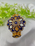 Imported Golden Lace Crystal Bracelet | Royal Ruby Elegance Bracelet | Royal Sapphire Glam Bracelet - Adjustable Bracelet – Best Quality Artificial Bracelet For Girls &amp; Women ( Random Color )