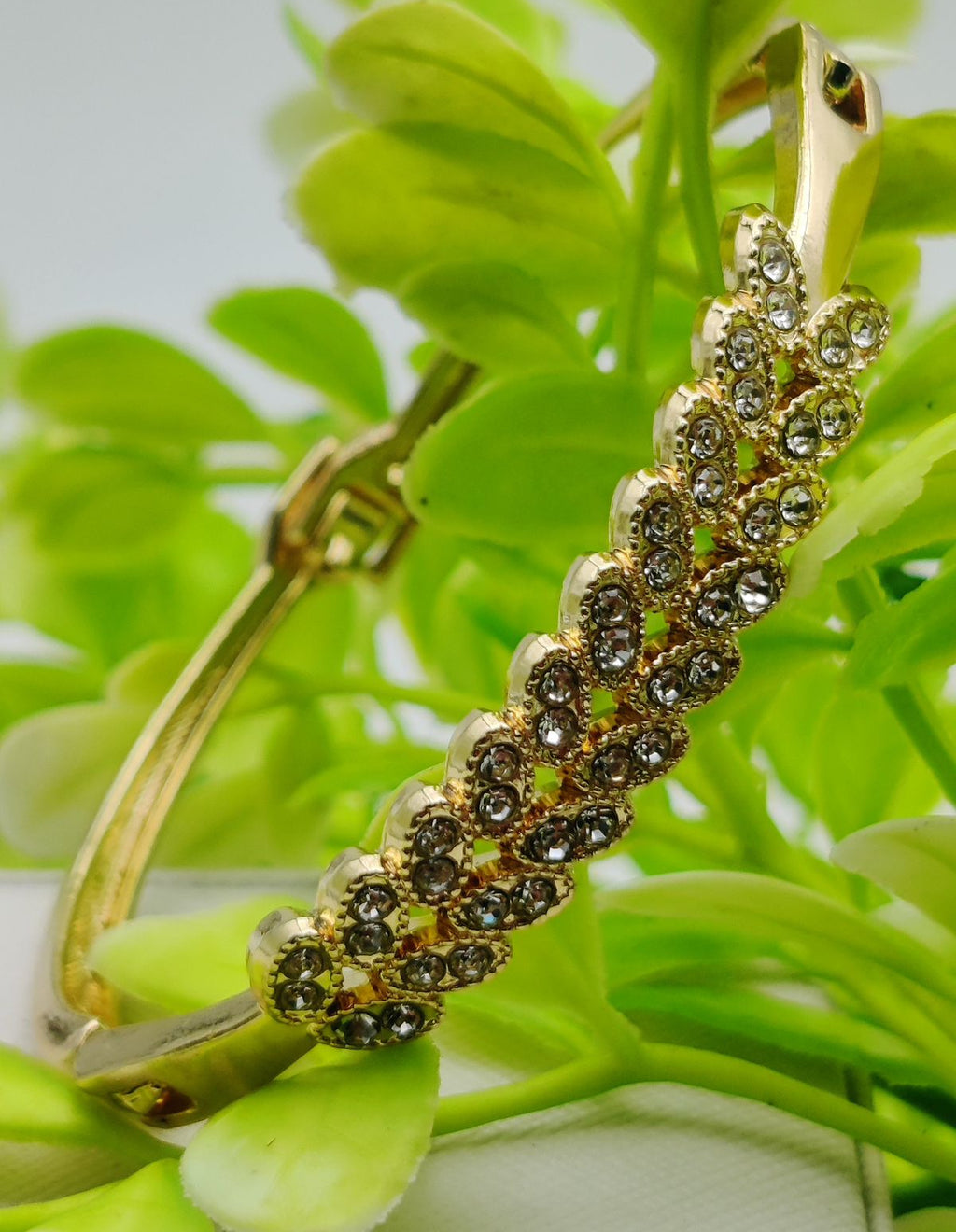 Imported Adjustable Leafy Crystal Bracelet – Elegance Redefined | Best Quality Artificial Bracelet For Girls &amp; Women | Bracelet For Every Occasion | Elegant Design