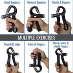 Hand Grip Strengthener Adjustable Resistance Wrist Strengthener Forearm Gripper Hand Workout Strength Trainer with counter (Random colour)
