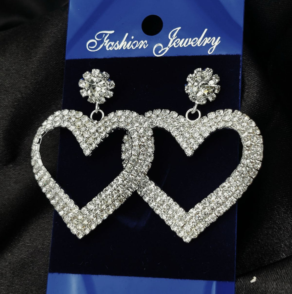 Imported Tarnish-Free Silver Sparkling Long Statement Earrings for Glamorous Evenings | Best Quality Earrings For Girls &amp; Women | Luxury Look Earrings (Silver)