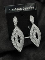 Imported Earrings In Multiple Design | Tarnish-Free Diamond-Shape, Heart Fringe, Long Heart Fringe, Radiant, Diamond Cascade Design Earrings| Luxury Look Artificial Earrings | Girls Earrings | Women Earrings ( Silver )