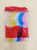 24pcs Imported Disposable Plastic Fork Party Cutlery Fork Birthday Party Tableware for Cake Dessert (Mixed colour)