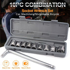 CTW-1810 | 10 Piece High Quality Socket Wrench Set Spanner Car Machine Repair Service Tools Kit | Best Quality Tool Kit 