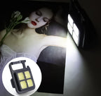 Portable COB High Bright Flashlight Multifunction Keychain Lamp Buit-in 150mAh Lithium Battery Waterproof Outdoor Torch Lantern