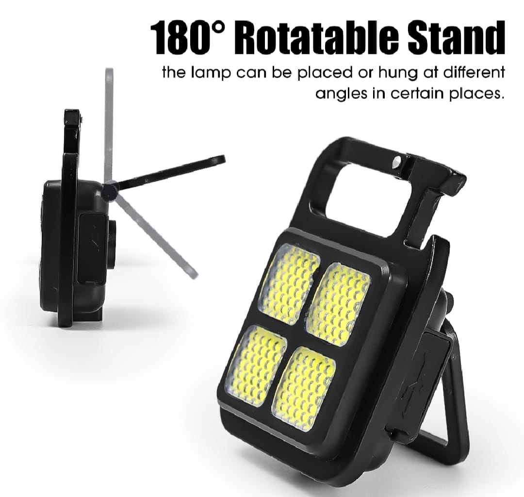 Portable COB High Bright Flashlight Multifunction Keychain Lamp Buit-in 150mAh Lithium Battery Waterproof Outdoor Torch Lantern