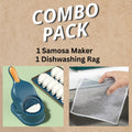 Combo Pack 2 In 1 Dumpling Maker + Dishwashing Rug | Best Samosa Maker &amp; Metal Wire Dish Washing Rugs For Kitchen (random Color)