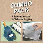 Combo Pack 2 In 1 Dumpling Maker + Dishwashing Rug | Best Samosa Maker &amp; Metal Wire Dish Washing Rugs For Kitchen (random Color)