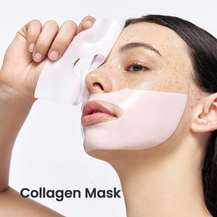 1 Pc Bio-Collagen Real Deep Mask, Hydrating Over Night, Facial Sheet Mask, Pore Minimising, Firming, Collagen Mask, Hydrating Overnight Skin Care Mask - 36gram