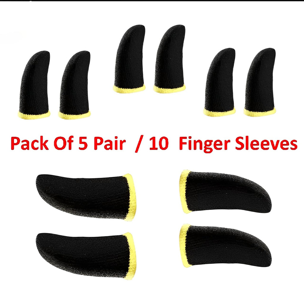 Premium Gaming Finger Sleeves Bundle -  Breathable, Anti-Sweat, Touch Screen-Friendly Thumb Gloves for PUBG &amp; Mobile Gaming