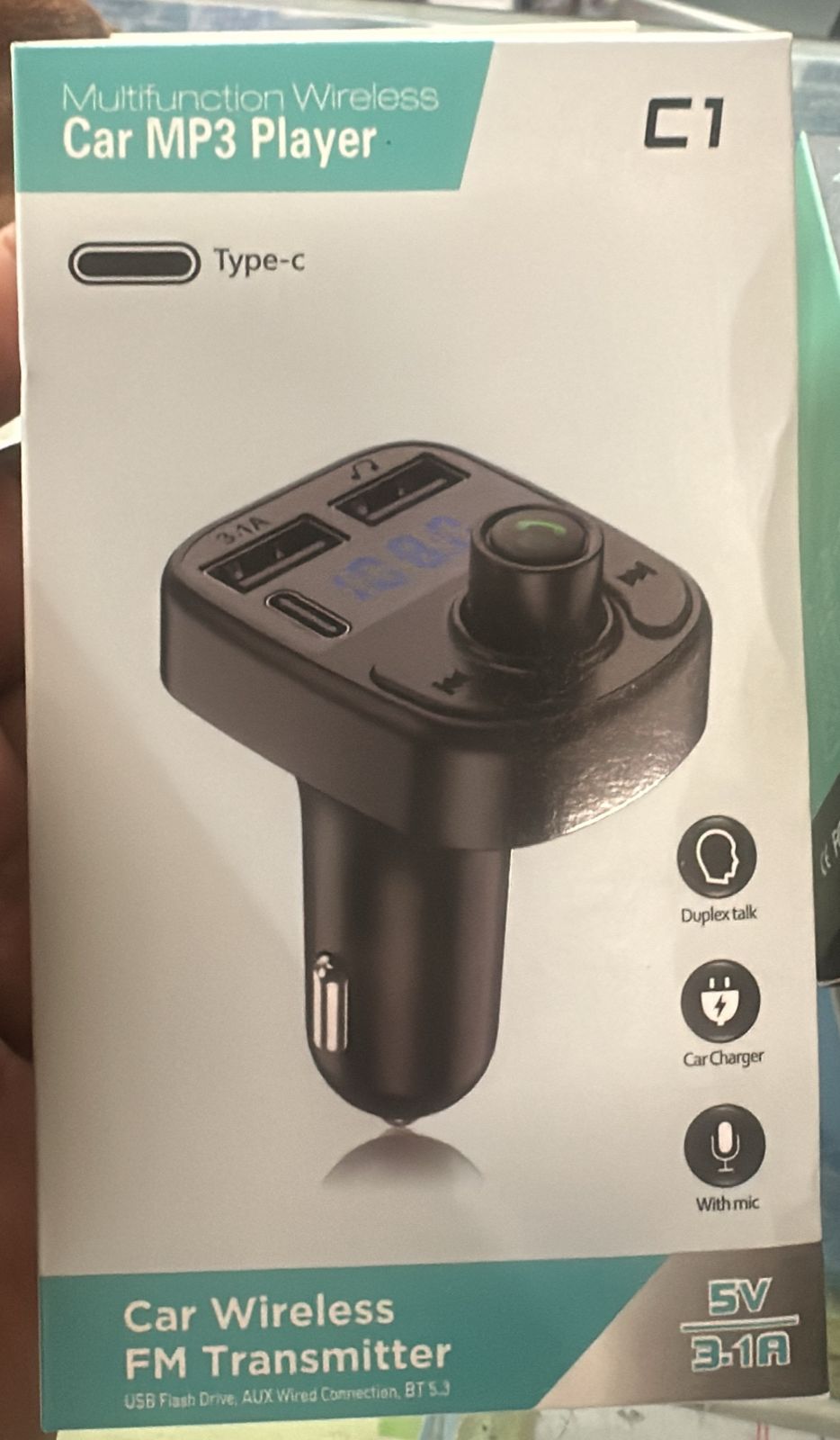 C1 - Car Mp3 Player | Car Wireless FM Transmitter | Car Mp3 Modulator | Car Accessories ( Random Color )