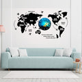 3D Wooden World Map With Esthetic Dial Wall Clock  | Best Quality Wall Clock For Home Decor | Home Decor Clock 40 inch