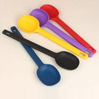 1 Piece Serving Spoon Long Handle Silicone Stirring Spoon High Temperature Resistant Anti-scald Soup Spoon Large Size Seasoning Spoon Ice Cream Serving Spoon - Long Handle Silicone Stirring Spoon ( Random Color )