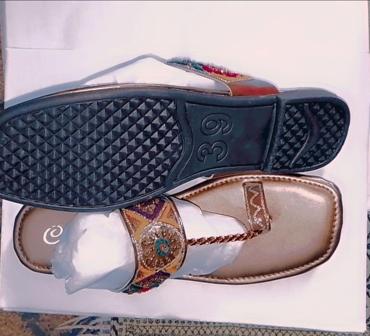 Kolhapuri Chappal Design No. 25-75 – Elegant Beige Color Traditional Footwear (With Box )