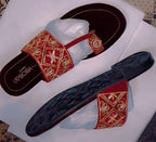 Kolhapuri Slipper Design No. 25-78 – Traditional Red &amp; Dark Maroon Handcrafted Footwear (With Box )