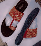 Kolhapuri Slipper Design No. 25-78 – Traditional Red &amp; Dark Maroon Handcrafted Footwear (With Box )