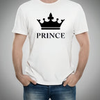 Combo Of Prince &amp; Princes Style White T-Shirt with Cute Design - Prince &amp; Princess Design T-Shirts  – Best Quality T-Shirts For Girls | T-Shirt For Women - T-Shirt For Boy | T-Shirt For Men | Princes T-Shirts  | Prince Design T-Shirt