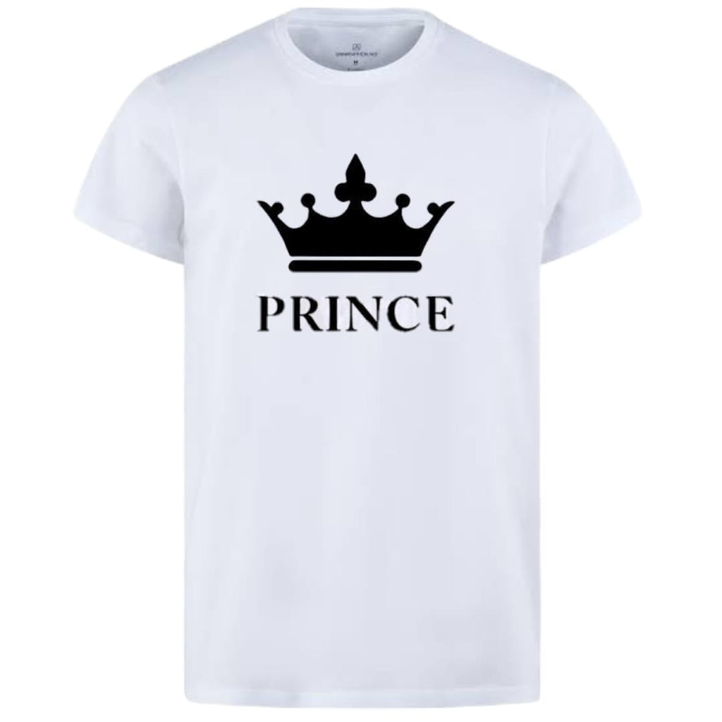 Combo Of Prince &amp; Princes Style White T-Shirt with Cute Design - Prince &amp; Princess Design T-Shirts  – Best Quality T-Shirts For Girls | T-Shirt For Women - T-Shirt For Boy | T-Shirt For Men | Princes T-Shirts  | Prince Design T-Shirt