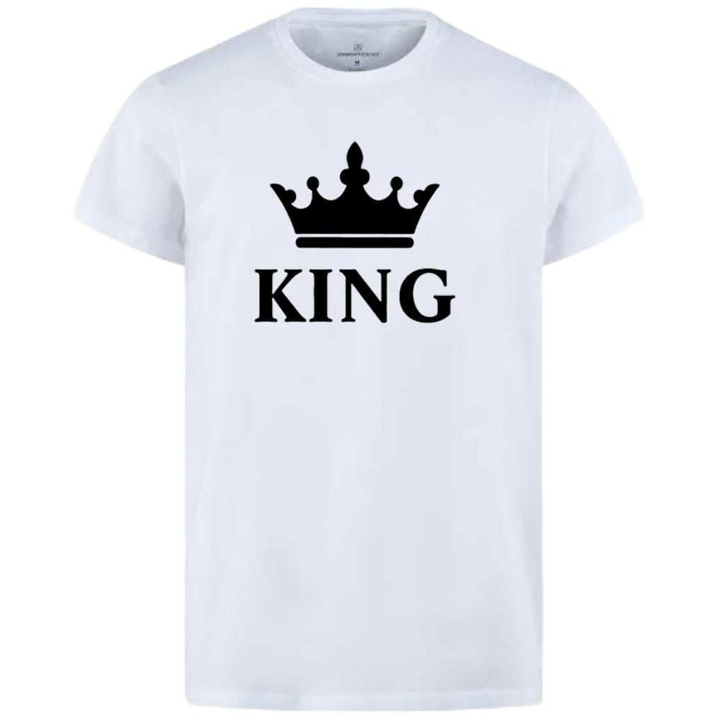 King &amp; Queen Style White T-Shirt - King &amp; Queen Design T-Shirts  – Best Quality T-Shirts For Girls | T-Shirt For Women - T-Shirt For Boy | T-Shirt For Men | King T-Shirts  | Queen Design T-Shirt