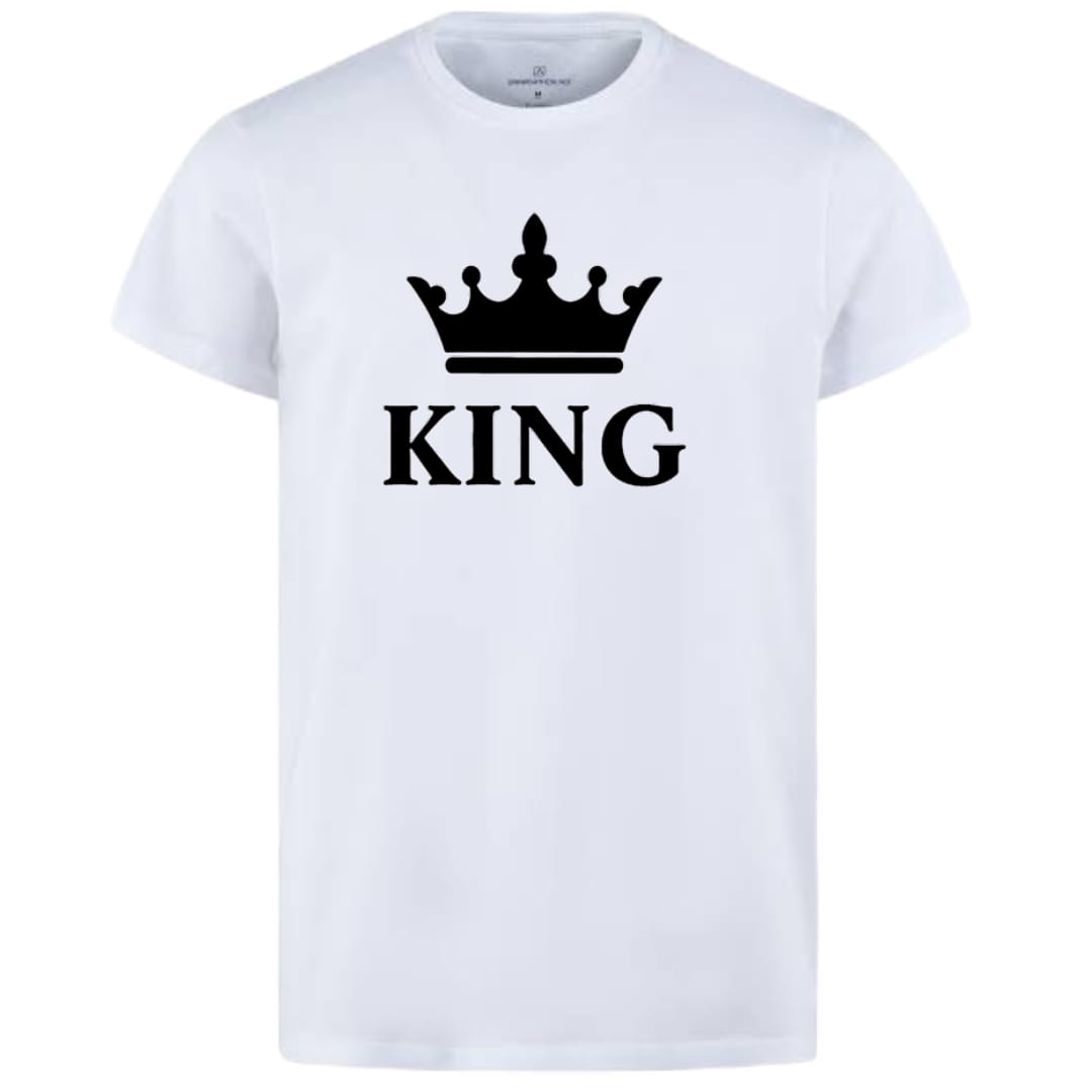 Combo Of King &amp; Queen Style White T-Shirt with Cute Design - King &amp; Queen Design T-Shirts  – Best Quality T-Shirts For Girls | T-Shirt For Women - T-Shirt For Boy | T-Shirt For Men | Queen T-Shirts  | King Design T-Shirt