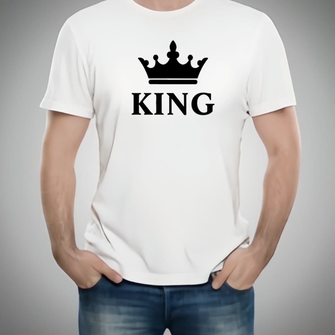 Combo Of King, Queen, Prince &amp; Princes Style White T-Shirt with Cute Design – Best Quality T-Shirts For Girls | T-Shirt For Women - T-Shirt For Boy | T-Shirt For Men